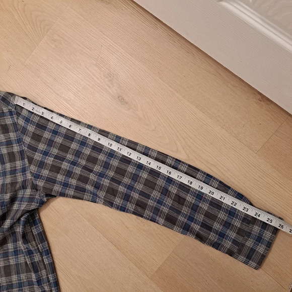 Toad & Co Grey Blue Plaid Organic Cotton Long Sleeve Smythy LS Shirt Size 2XL - Picture 5 of 8